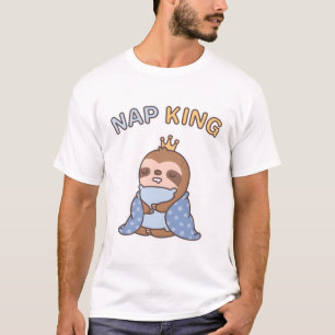 Cute Sleepy Sloth, Nap King Funny T-Shirt