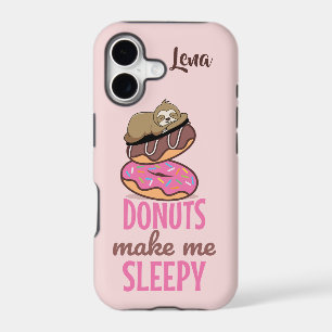 Cute Sleepy Sloth Resting on Pink Sprinkle Doughnu