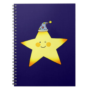 Cute Sleepy Star Cartoon Illustration Notebook