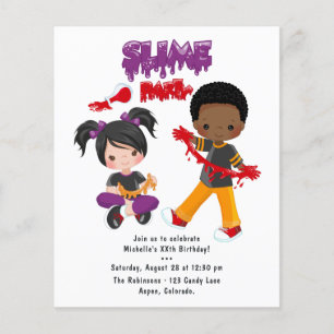 Cute Slime Party Birthday Invitation Flyer