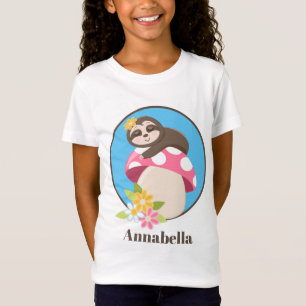 Cute sloth add name girls T-Shirt