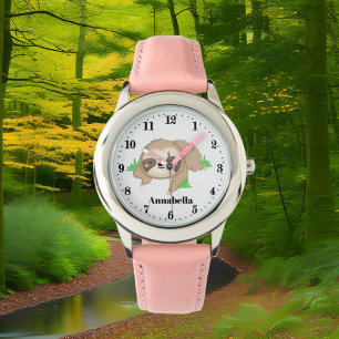 Cute sloth add name girls watch