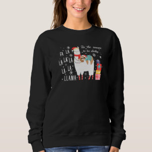 Cute Sloth And Llama Santa Hat Christmas Men Wome Sweatshirt