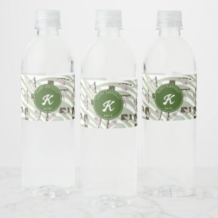 Cute Sloth Animal Pattern in Wild Forest Birthday Water Bottle Label