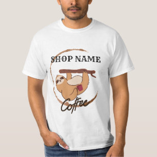 Cute sloth animals coffee Tea custom Shop name T-Shirt