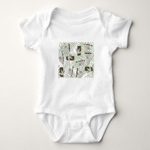 Cute Sloth Animals Pattern in Wild Forest Baby Bodysuit