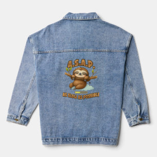 Cute Sloth ASAP – As Slow As Possible Classic T-Sh Denim Jacket