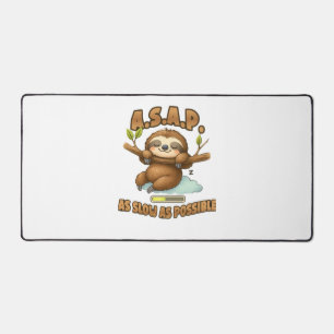 Cute Sloth ASAP – As Slow As Possible Classic T-Sh Desk Mat