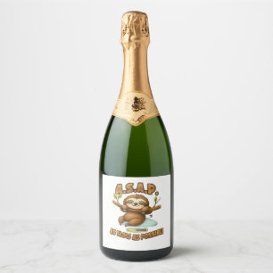 Cute Sloth ASAP – As Slow As Possible Classic T-Sh Sparkling Wine Label