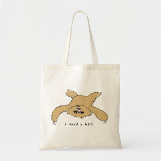 cute sloth baby needs a hug tote bag