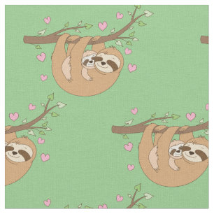 Cute Sloth Baby Nursery Decor Fabric