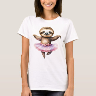 Cute sloth ballerina dancing ballet T-Shirt
