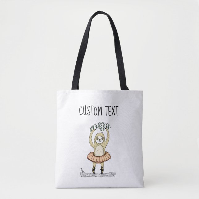 Cute Sloth Ballet Tote Bag (Front)
