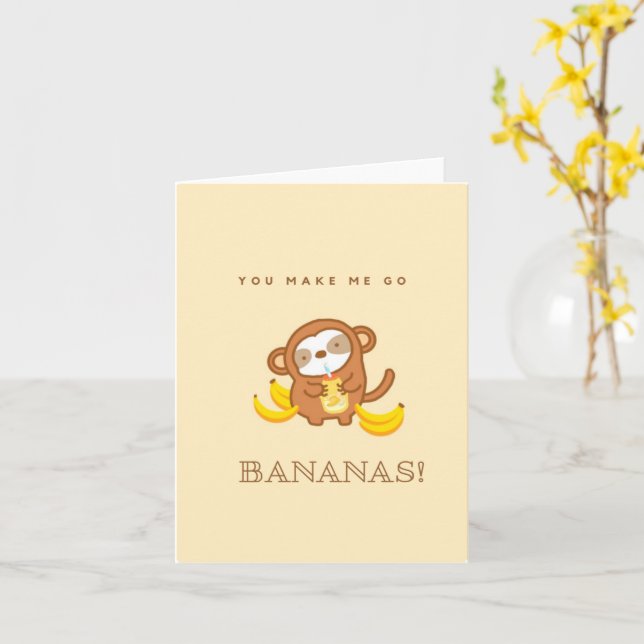 Cute Sloth Banana Milk Card (Yellow Flower)