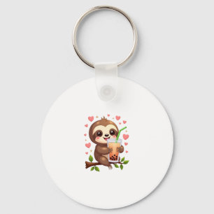 Cute Sloth Boba Bubble Milk Tea Kawaii Women Girls Key Ring