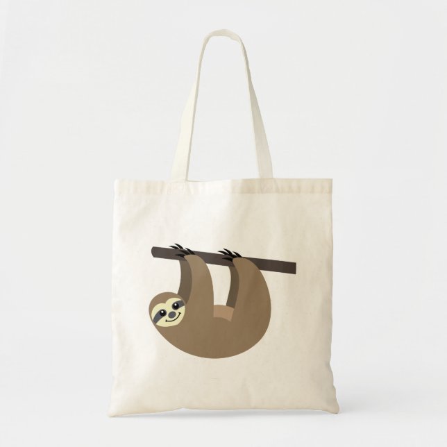 Cute Sloth Cartoon Tote Bag (Front)