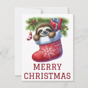 Cute Sloth Christmas Card