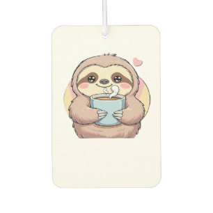 Cute Sloth Coffee Lover Shirt � Funny Fueled by Co Car Air Freshener