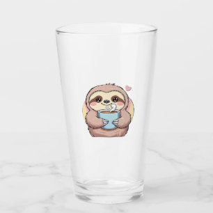 Cute Sloth Coffee Lover Shirt � Funny Fueled by Co Glass
