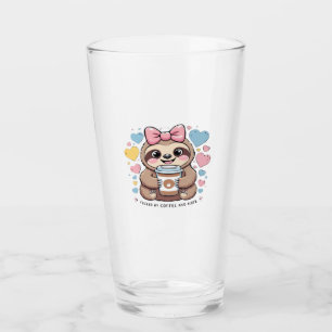 Cute Sloth Coffee Lover Shirt � Funny Fueled by Co Glass