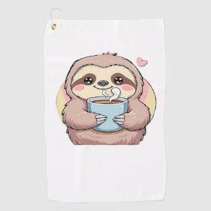 Cute Sloth Coffee Lover Shirt – Funny Fueled by Co Golf Towel