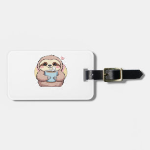 Cute Sloth Coffee Lover Shirt � Funny Fueled by Co Luggage Tag
