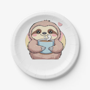 Cute Sloth Coffee Lover Shirt – Funny Fueled by Co Paper Plate