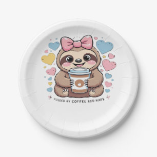 Cute Sloth Coffee Lover Shirt – Funny Fueled by Co Paper Plate