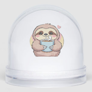 Cute Sloth Coffee Lover Shirt � Funny Fueled by Co Snowglobe