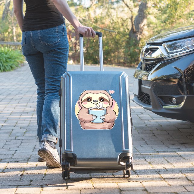 Cute Sloth Coffee Lover Shirt � Funny Fuelled by C (Suitcase Insitu)