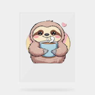 Cute Sloth Coffee Lover Shirt – Funny Fuelled by C Acrylic Sign