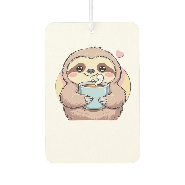 Cute Sloth Coffee Lover Shirt � Funny Fuelled by C Car Air Freshener (Front)