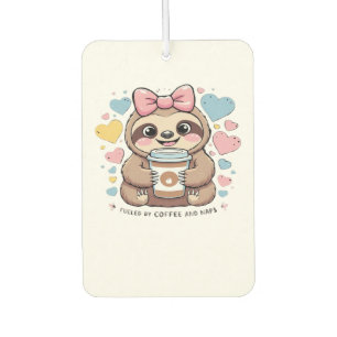 Cute Sloth Coffee Lover Shirt � Funny Fuelled by C Car Air Freshener