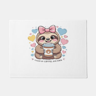 Cute Sloth Coffee Lover Shirt – Funny Fuelled by C Doormat
