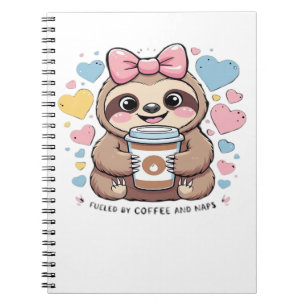 Cute Sloth Coffee Lover Shirt � Funny Fuelled by C Notebook