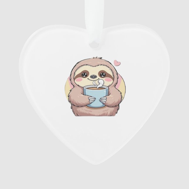 Cute Sloth Coffee Lover Shirt � Funny Fuelled by C Ornament (Front)