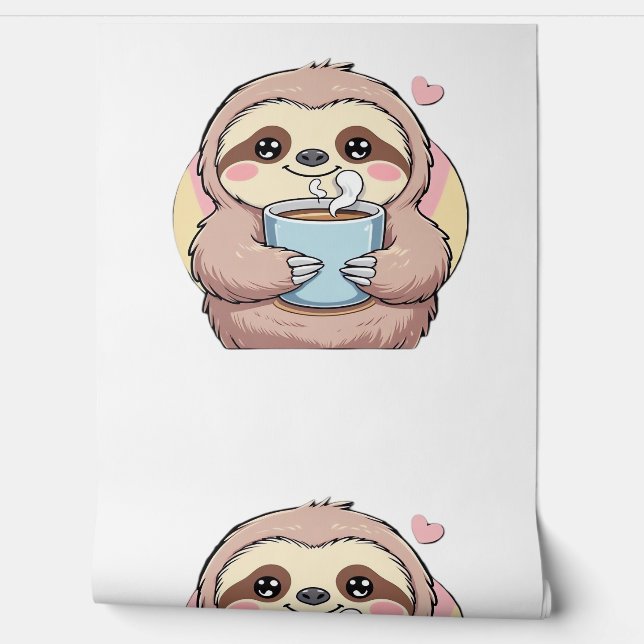 Cute Sloth Coffee Lover Shirt – Funny Fuelled by C Wallpaper (Unrolling)