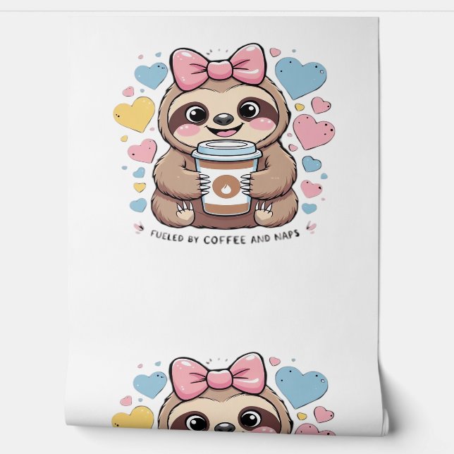 Cute Sloth Coffee Lover Shirt – Funny Fuelled by C Wallpaper (Unrolling)