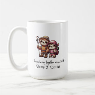 Cute Sloth Couple Adventuring Together Since  Coffee Mug