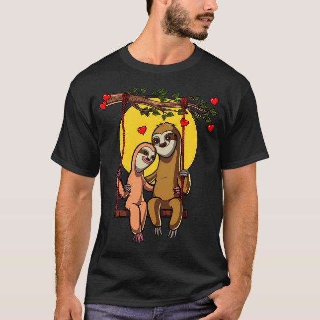 Cute Sloth Couple T-Shirt (Front)