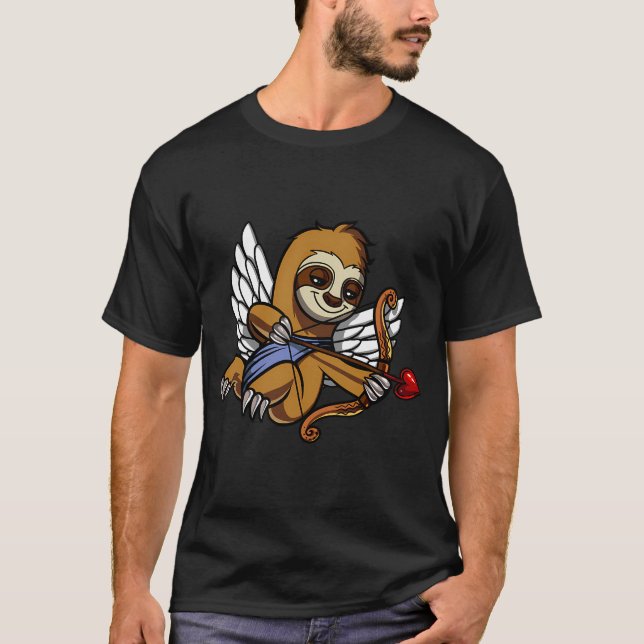 Cute Sloth Cupid T-Shirt (Front)