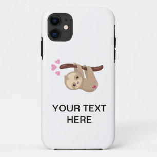 Cute sloth custom text iPhone 11 case