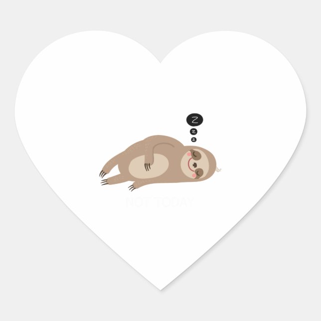 Cute Sloth Dreaming Shirt  Heart Sticker (Front)