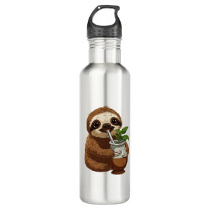 Cute Sloth Drinking Yerba Mate � Adorable Kawaii A 710 Ml Water Bottle