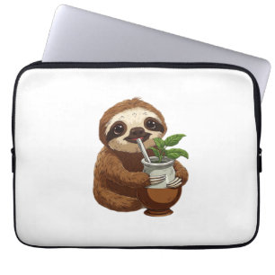 Cute Sloth Drinking Yerba Mate – Adorable Kawaii A Laptop Sleeve
