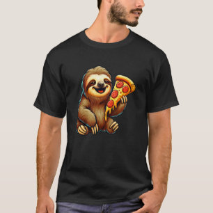 Cute Sloth Eating Pizza T-Shirt