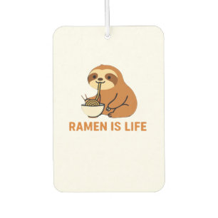 Cute Sloth Eating Ramen � Funny Noodle Lover Desig Car Air Freshener