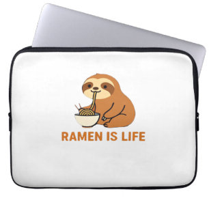 Cute Sloth Eating Ramen � Funny Noodle Lover Desig Laptop Sleeve