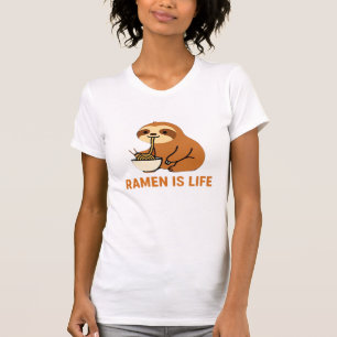 Cute Sloth Eating Ramen � Funny Noodle Lover Desig T-Shirt