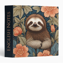 Cute Sloth Elegant Floral William Morris Inspired